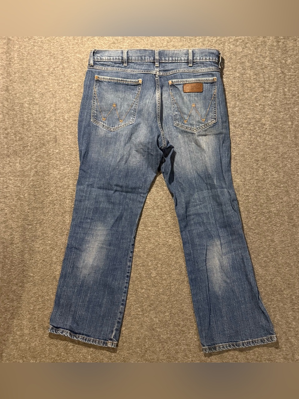 Wrangler Retro Relaxed Boot Jeans Mens 36x30 blue faded stretch western comfort
